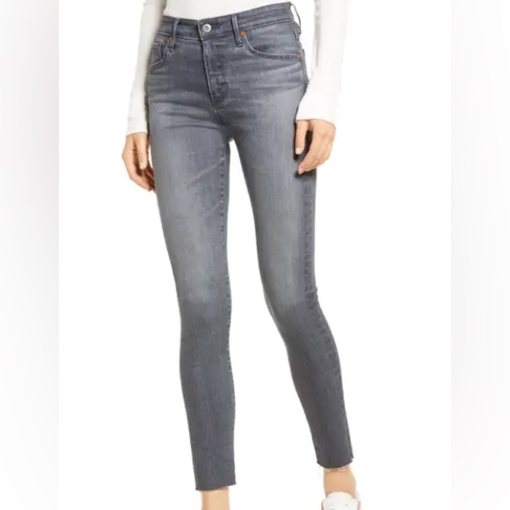 Grey AG High Rise Farrah with Raw Hem